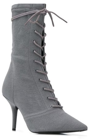 YEEZY Grey Lace-Up Boots