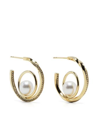 Completedworks gold vermeil-plated pearl and topaz earrings - FARFETCH