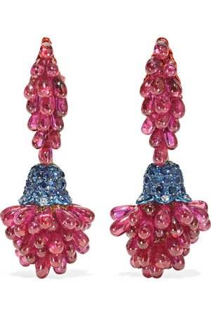 Bina Goenka | 18-karat gold multi-stone earrings | NET-A-PORTER.COM