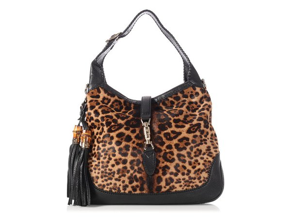 Gucci Medium Leopard Print Calf Hair New Jackie Shoulder Bag - Ann's Fabulous Closeouts