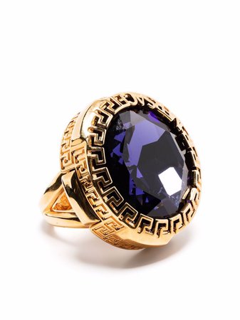 Versace Greca rhinestone-embellished Ring - Farfetch