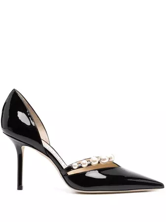 Shop Jimmy Choo Aurelie 85mm pearl-embellished pumps with Express Delivery - FARFETCH