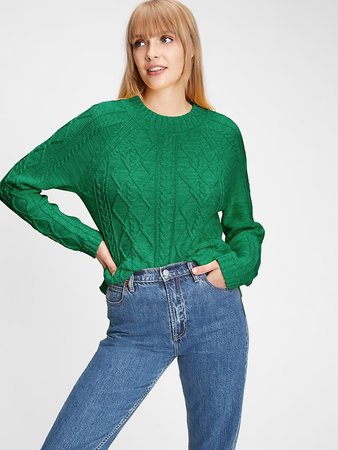 GAP Cable Knit Crewneck Sweater