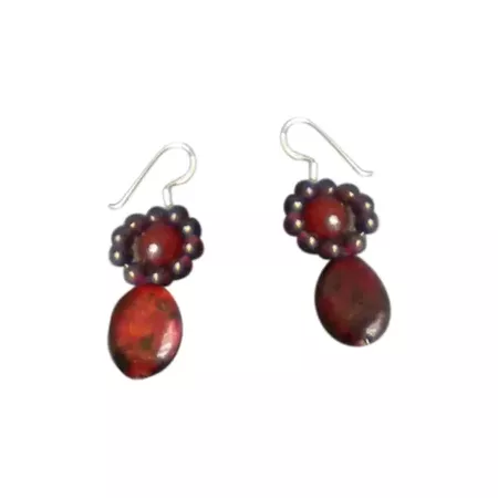 Handmade Red Jasper/ Carnelian/ Garnet Floral Jewelry Set (Thailand) - Free Shipping Today - Overstock - 13642027