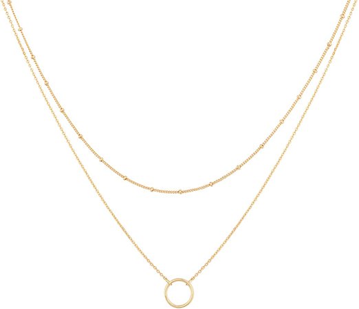 Amazon.com: Mevecco Gold Layered Choker Necklace for Women,18K Gold Plated Cute Dainty Karma Round Circle Disc Charm Small Beaded Satellite Chain Minimalist Choker Necklace for Girls… : Clothing, Shoes & Jewelry