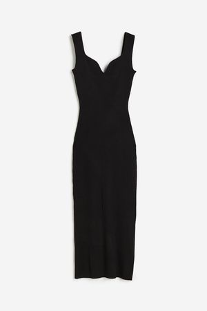 Rib-knit Dress - Black - Ladies | H&M US