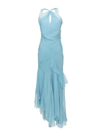 Tab Vintage Dior Baby Blue Chiffon Gown 2004