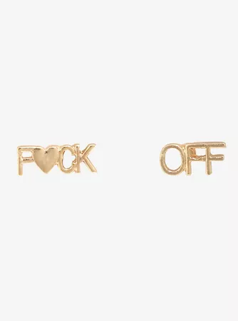 F Off Rose Gold Earrings - BoxLunch Exclusive