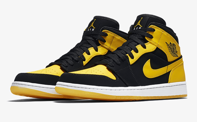 black and yellow Jordan 1