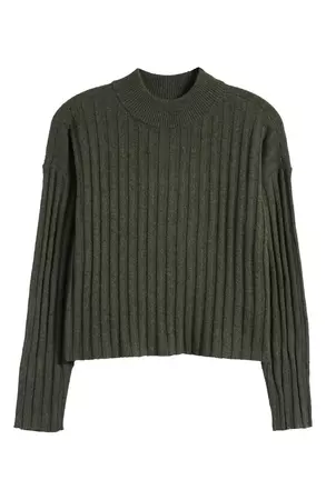 Madewell Mock Neck Crop Sweater | Nordstrom