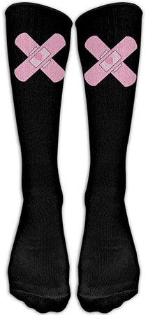 Pink bandaid knee socks