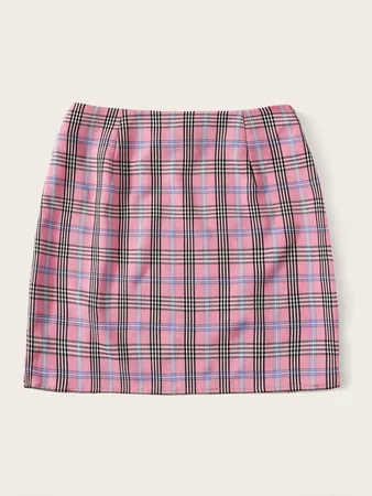 M-slit Tartan Print Skirt | ROMWE