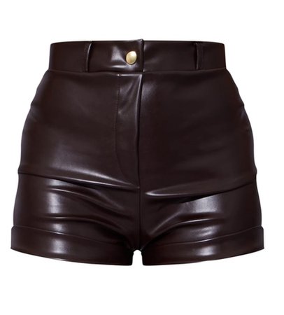 chocolate leather shorts