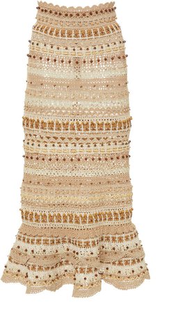 Dolce & Gabbana Embellished Open-Knit Skirt Size: 36