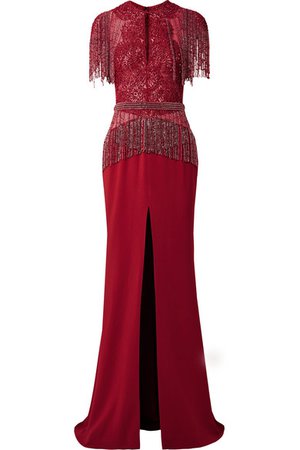 Zuhair Murad | Embellished tulle and silk-blend chiffon gown | NET-A-PORTER.COM