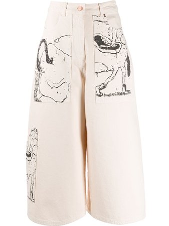 Aalto Cropped Graphic Jeans - Farfetch