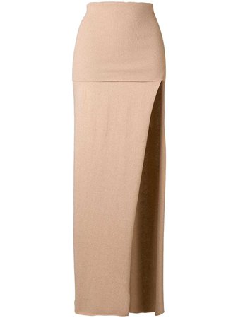 Jacquemus Knitted Side Slit Skirt - Farfetch