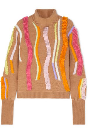 Peter Pilotto | Embroidered wool-blend jacquard turtleneck sweater | NET-A-PORTER.COM