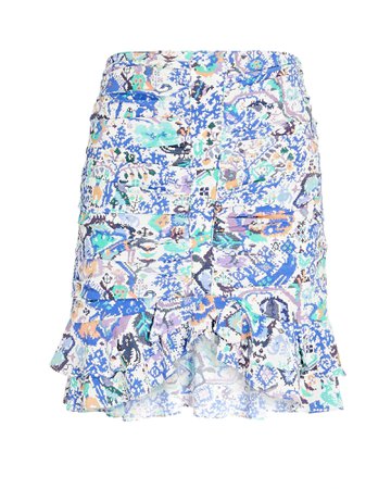 Isabel Marant Milendi Ruffled Silk-Blend Mini Skirt | INTERMIX®