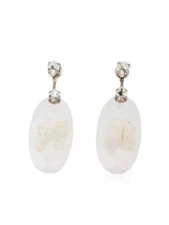 Simone Rocha Clear pearl-embellished Drop Earrings - Farfetch