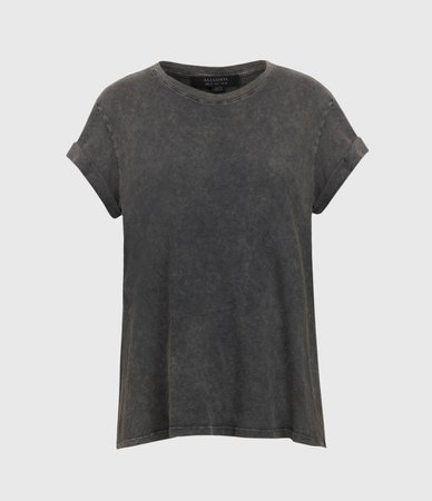 ALLSAINTS US: Womens Anna T-Shirt (acid_washed_black)