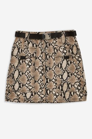 Yellow Snake Denim Mini Skirt | Topshop