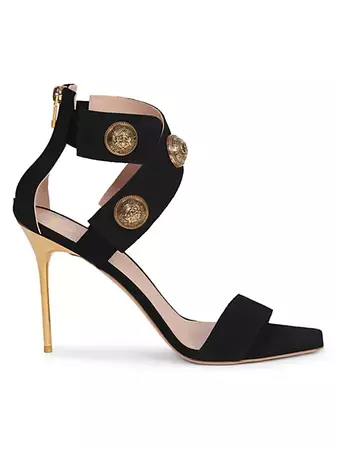 Shop Balmain Alma 95MM Leather Stiletto Sandals | Saks Fifth Avenue