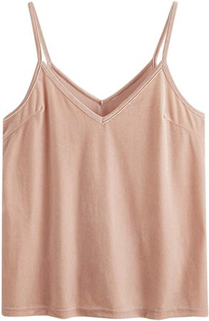 SheIn Women's Casual Basic Strappy Velvet V Neck Cami Tank Top XX-Large Purple at Amazon Women’s Clothing store