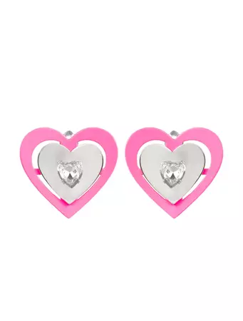 Safsafu Pink Neon Heart Earrings