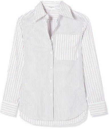 Striped Cotton-poplin Shirt - White