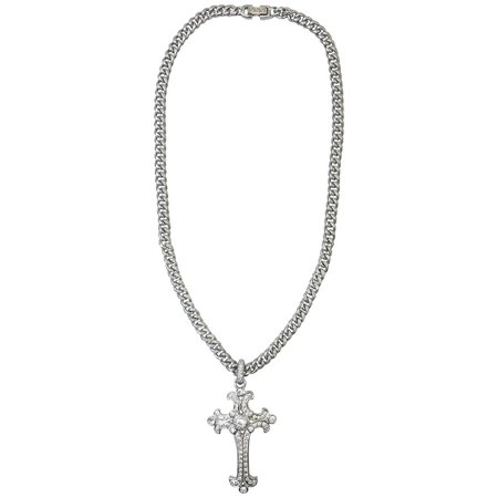 1990s Gianni Versace cross pendant necklace For Sale at 1stDibs | versace cross necklace, versace cross chain, cross chain versace