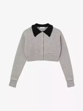 SANDRO - Etienne frill-collar wool and cashmere-blend cardigan | Selfridges.com