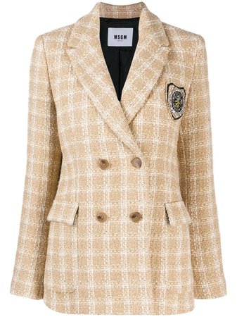Msgm Tweed Double Breasted Jacket