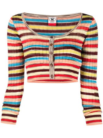 M Missoni striped cropped knitted top