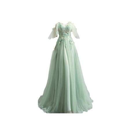 GREEN TULLE LACE LONG PROM DRESS, EVENING DRESS - @cloud9_official