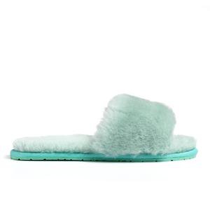 Mint Green Lamb Fur Slippers – Confetti Boutique