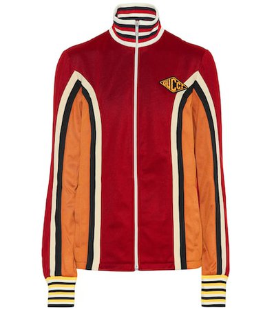 Striped jersey track jacket