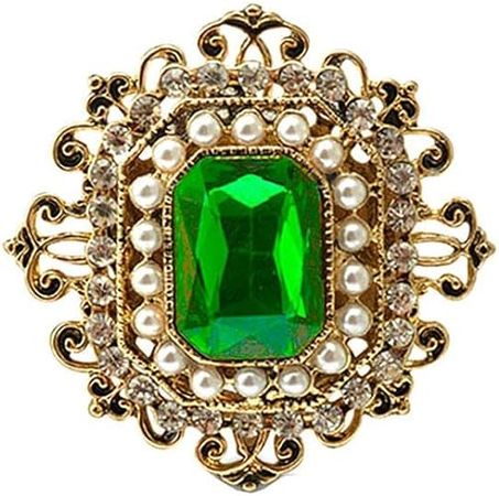 Amazon.com: LoveinDIY Emerald Brooch Pin Lady Accessory Gift 3 Colors, Green: Clothing, Shoes & Jewelry