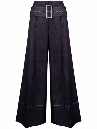 10 CORSO COMO high-waist belted denim trousers