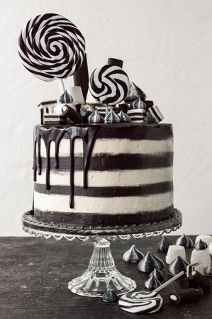 black and white birthday cake - Google Search
