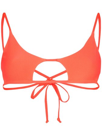 Orange Frankies Bikinis Willa Cut-Out Bikini Top For Women | Farfetch.com