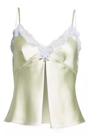 Alexander Wang Lace Trim Silk Charmeuse Butterfly Camisole | Nordstrom
