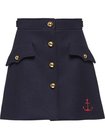 Miu Miu anchor wool skirt $1,355 - Buy Online SS19 - Quick Shipping, Price