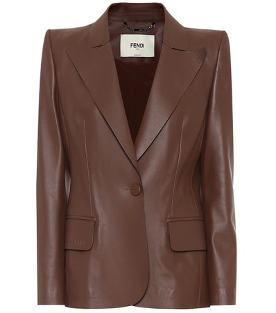 Leather brown blazer