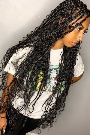 knotless braids with curls - Google Search