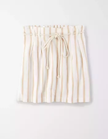 AE High-Waisted Paperbag Mini Skirt cream