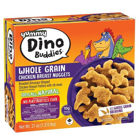 Yummy Whole Grain No Antibiotics Ever Frozen Dino Buddies Chicken Nuggets - 21oz : Target