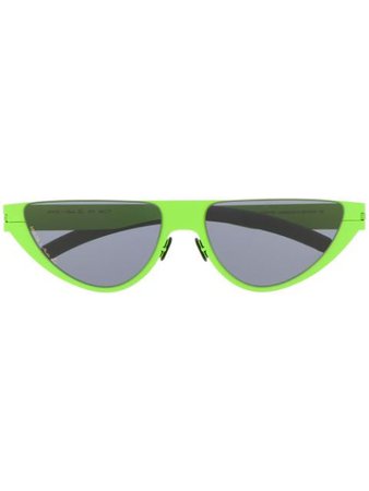 Martine Rose Kitt cat-eye frame sunglasses green & black 1508540 - Farfetch