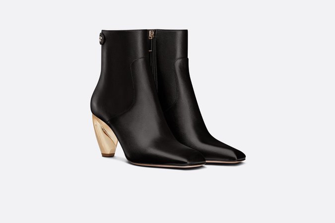 Dior Rhodes Heeled Ankle Boot Black Supple Calfskin | DIOR