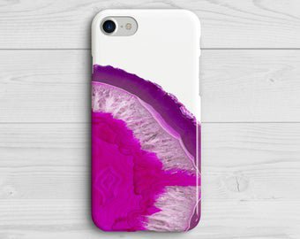 Agate Phone Case iPhone 6 7 8 X Case Purple Crystal Samsung | Etsy MYR 104.90